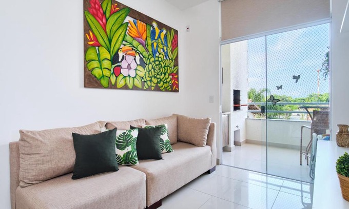 Estufa I Apartamento | Apt com piscina e churrasqueira perto da orla do Itagua