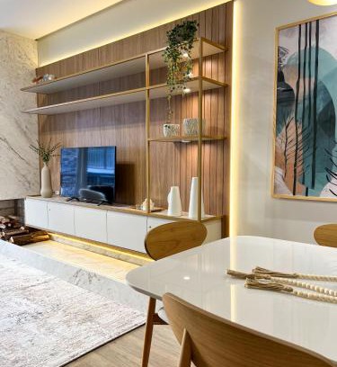 Carniel Apartamento | Apto moderno com lareira, piscina aquecida e infra completo em Gramado