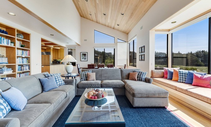 Sea Ranch Casa | Architectural stunner with pool, ocean view, private hot tub & deck - near trail