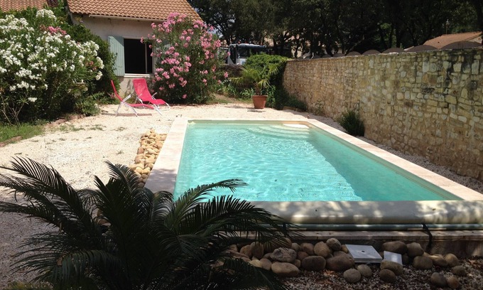 Arpaillargues-et-Aureillac Casa | Arpaillargues-et-Aureillac: cerca de la casa de vacaciones Uzès Piscina 7m: 3 camas / 135 m2 en el centro de un gran jardín