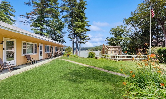 Alton Bay Casa | Attractive & convenient studio steps to water w/WiFi, water views, & kitchenette