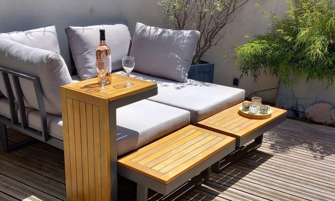 Portiragnes Apartamento | Atypique ! Studio Donnant sur une Charmante Terrasse Tropézienne