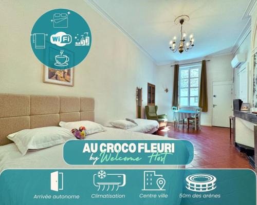 Nimes City Centre Apartamento | Au Croco fleuri, 50m des arènes, terrasse