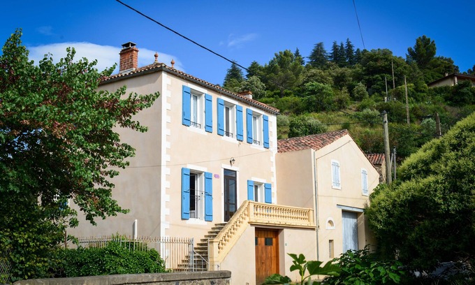 Roquebrun Casa | casa bonita, bonito pueblo, piscina privada climatizada, garaje grande