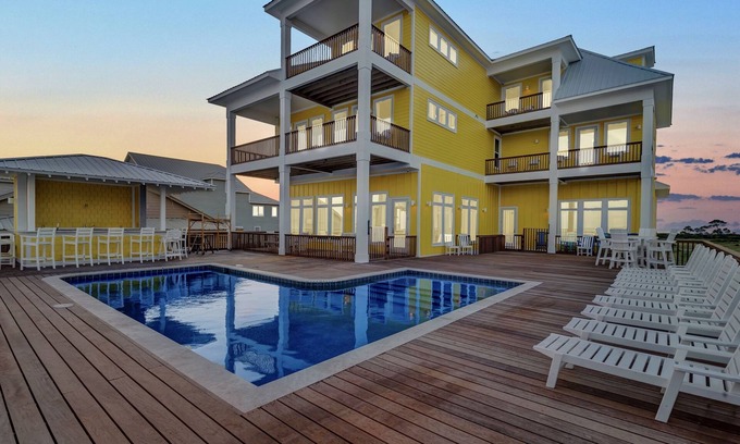 Southpointe Casa | Banana Cabana 2.0. Luxury, Gulf Front, 3 story beach house with private pool.