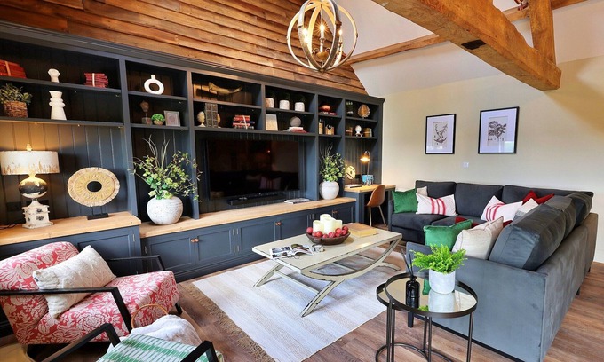 Quedgeley Cabaña | Granero en Cotswolds con Cocina Exterior