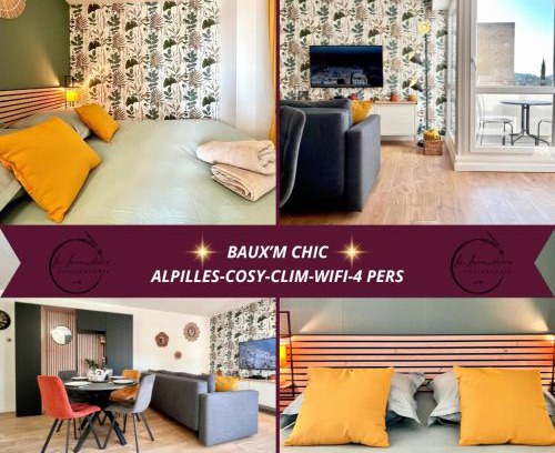 Les Baux-de-Provence Apartamento | Baux'M Chic - Alpilles, Grand Studio Cosy, Clim, 4 personnes