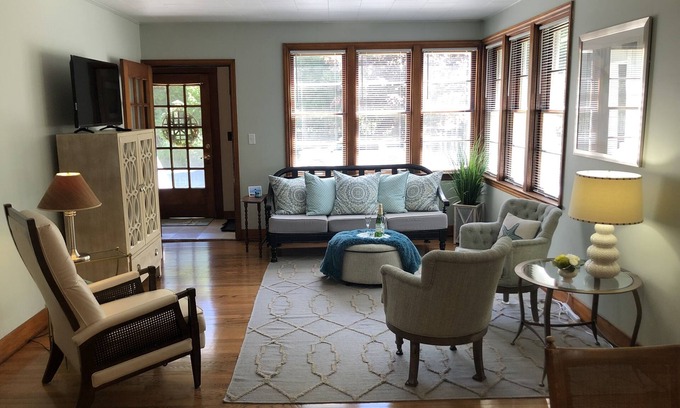 Ludington Casa | Beach across 1 Street! Location at it's finest!