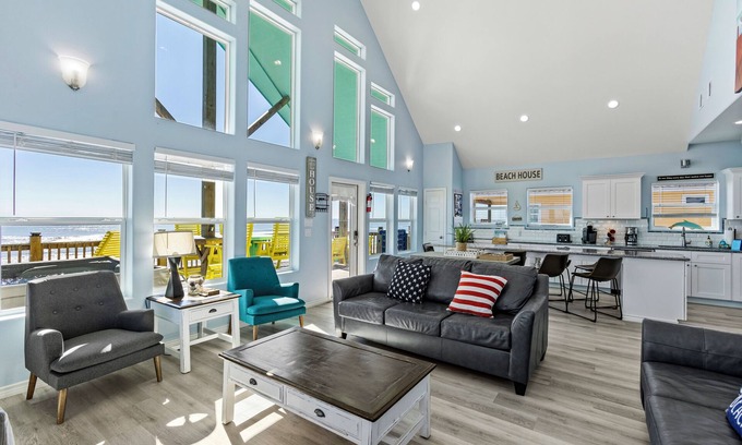Gilchrist Casa | Beachfront 5BR | Hot Tub, Game Room & Lift