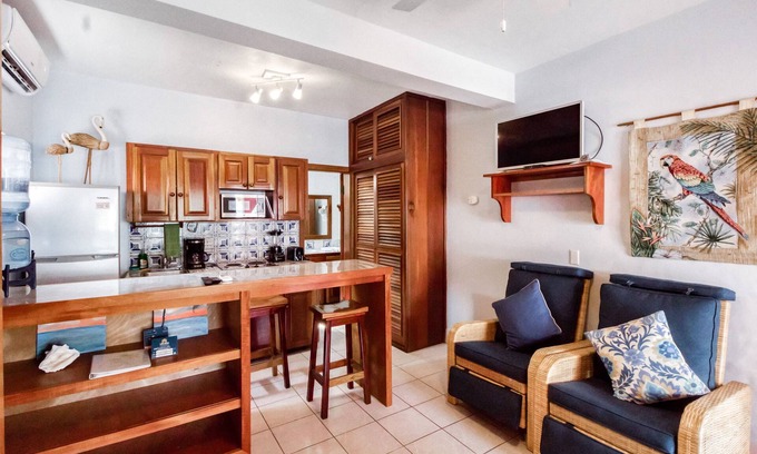San Pedro Condominio | Beachfront dog-friendly condo with pool - walk to ocean from beachfront veranda