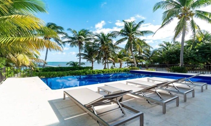 San Pedro Casa | Beachfront Villa with Long Private Pier and Pool!