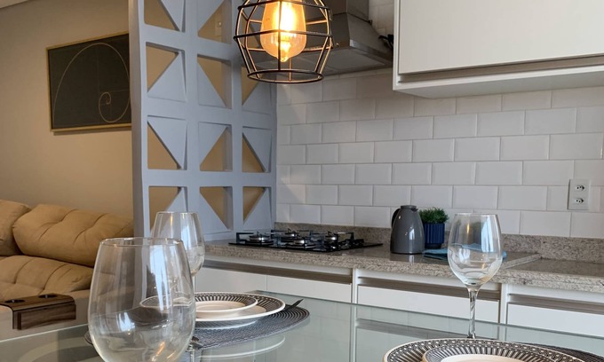 Jardim Goias Apartamento | Beautiful 1 Bedroom Apartment Decorated with Charcoal Barbecue