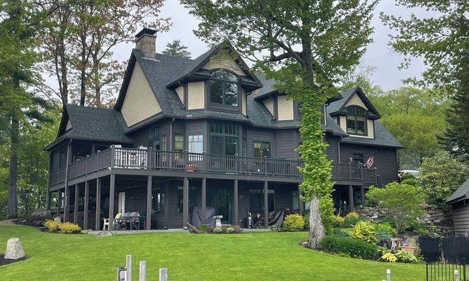 Meredith Casa | Beautiful Adirondack home faces west with huge sun deck and sleeps 10