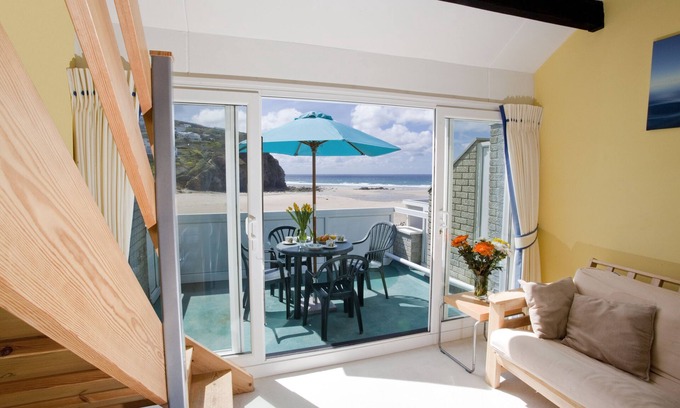 Porthtowan Condominio | Hermoso apartamento con vista a la playa en Porthtowan, hermosa playa de arena, capacidad para 4
