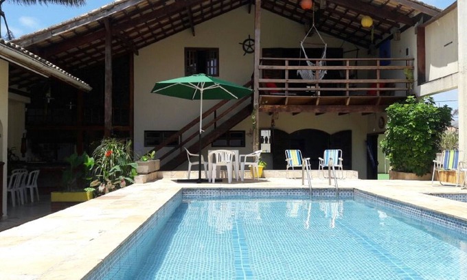 Santa Terezinha Casa | Hermosa casa (a 60 metros de la playa, 16 personas, 5 habitaciones, 3 con aire acondicionado).