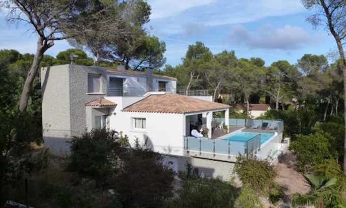 Boulouris-sur-Mer Villa | Hermosa calma Nueva Villa 850m Mar T. Pisc. Clim. 11 personas panorama Mar
