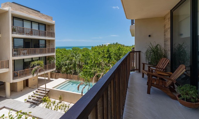 Downtown Holbox Apartamento | Beautiful Ocean View 2 BR Apartment in Punta Cocos