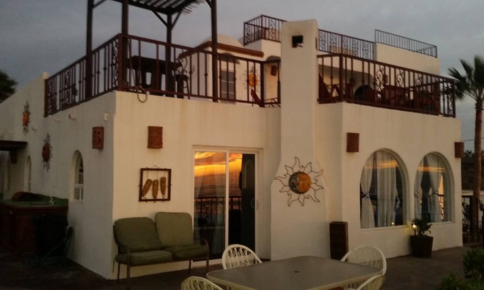 Playas de Rosarito Villa | Beautiful oceanfront villa - large terrace, bbq, fire pit, pool, jacuzzi, beach