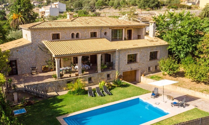 Mancor de la Vall Villa | Casa de vacaciones privada con WIFI, A/C, jacuzzi, piscina privada, TV, patio, vista panorámica