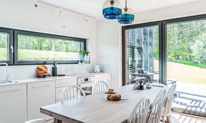 Mragowo Casa | Preciosa casa de vacaciones privada para 8 personas con WIFI, patio y aparcamiento