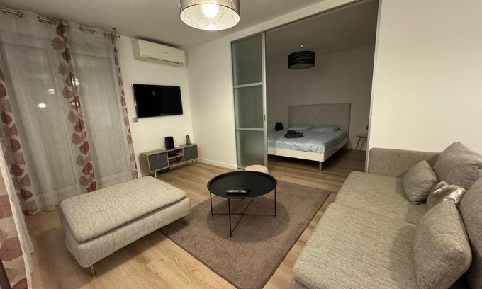 Bron Apartamento | Beautiful renovated 1 room garden box Eurexpo-Lyon- Stadium