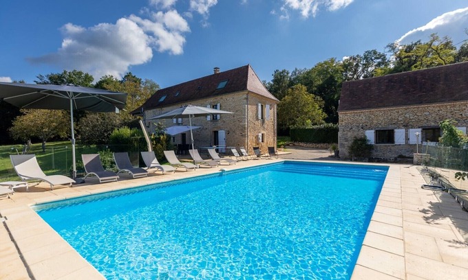 Anglars-Nozac Casa | Hermosa mansión típica francesa con piscina privada