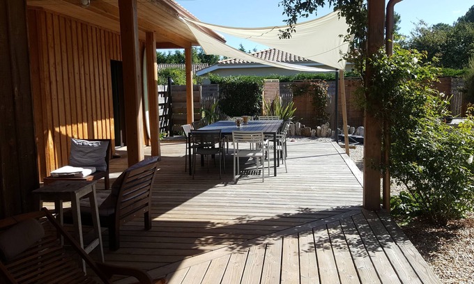 Vensac Villa | Hermosa villa de madera a 800 metros de las playas y servicios. Animales aceptados.