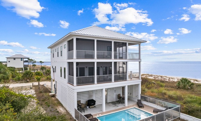 Indian Pass Casa | Belle of the Beach: Beachfront, Private Pool, Pet Friendly, EV Charger!