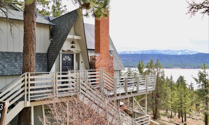 Fawnskin Casa | Best View - Spacious home with hot tub, game room, and 180 degree panoramic view of Big Bear Lake!