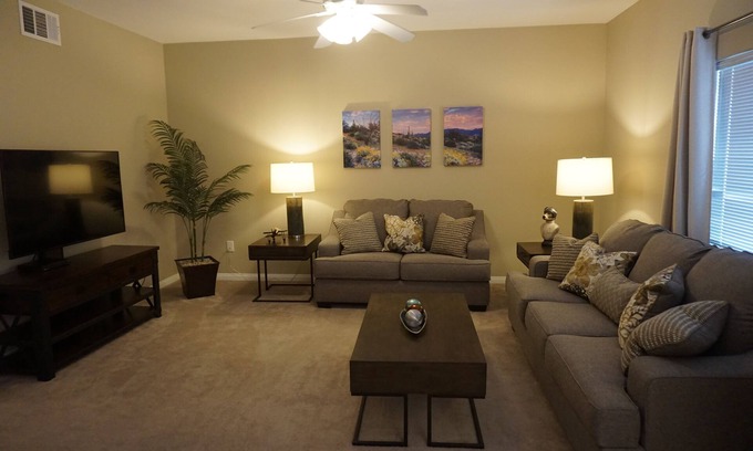 Mesquite Condominio | CÓMODO Y QUE INVITA, 2 dormitorios, 2 cuartos de baño, PLANTA BAJA, capacidad para 6 personas