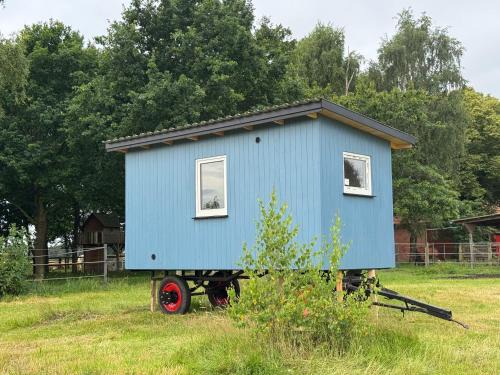 Stuhren Otro | Blauer Wagen im Grünen