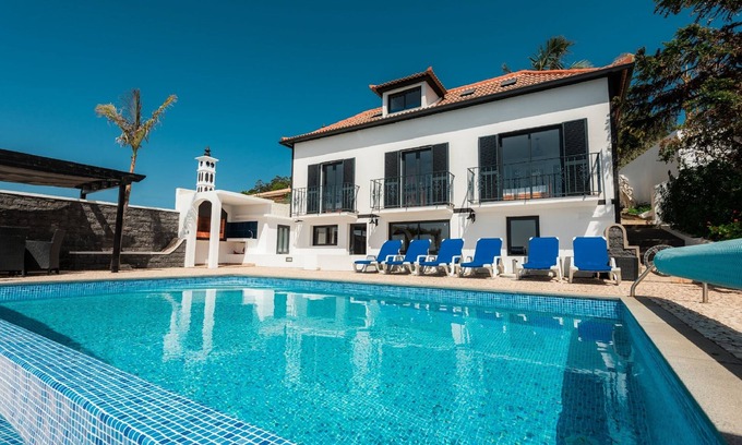 Calheta Villa | Villa Mar Azul. Calheta Vista panorámica al mar. Tranquilo. Aire acondicionado Estacionamiento. WIFI. Jardín