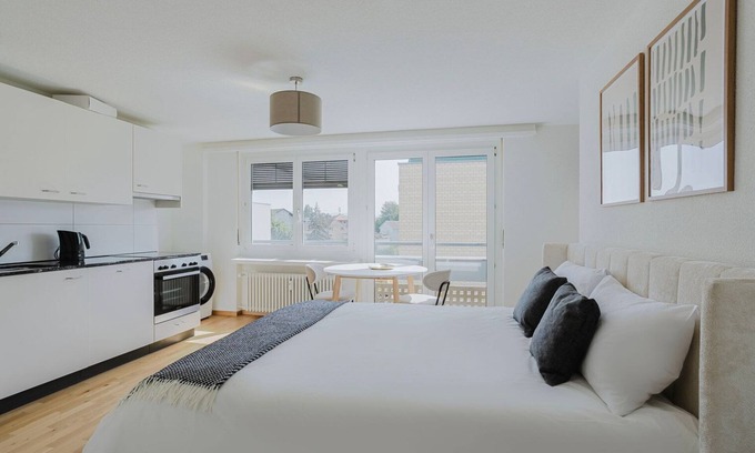 Birsfelden Apartamento | Blueground | Birsfelden, elev, furnished + kitchen