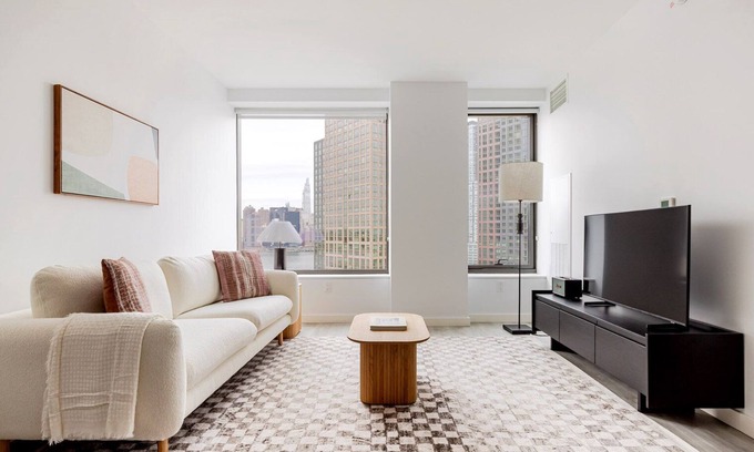 Greenpoint Apartamento | Blueground | Greenpoint, pool & w/d, nr park