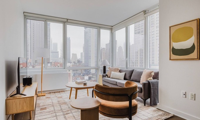 NoMad Apartamento | Blueground | Midtown S, gym & w/d, nr Empire State