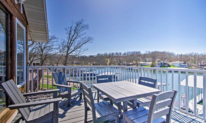Sunrise Beach Casa | Boat Dock and Scenic Decks Lake of the Ozarks Gem