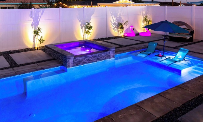 Desert Hot Springs Casa | Boho Desert Retreat-Saltwater Pool-Game Room-Sunsets