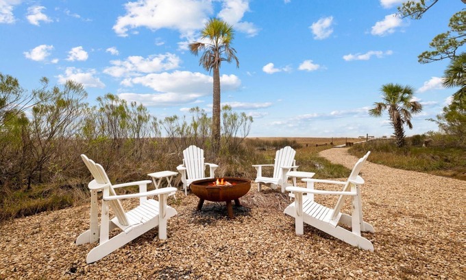 Cape San Blas Cabaña | Book Now for Summer! Bay-side Bungalow! Firepit! Screened-in Porch! Private Deck!