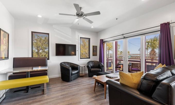 Folly Beach Hotel | Boutique Hotel Folly Room 1: King Suite with large private balcony in the heart of Folly Beach