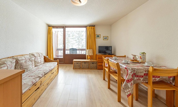 Montgellafrey Apartamento | Estudio luminoso cerca de pistas, balcón sur, 4 pers
