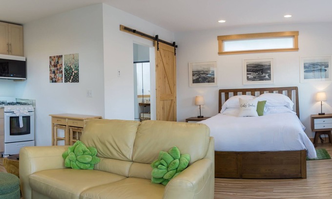 Anacortes Apartamento | Bright & private studio guesthouse with full kitchen and fireplace