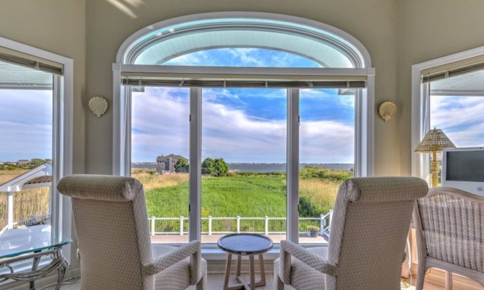 Westhampton Casa | Bright, Spacious Hamptons Waterview Retreat -Pool, Hot Tub, Grill + Sunset Views