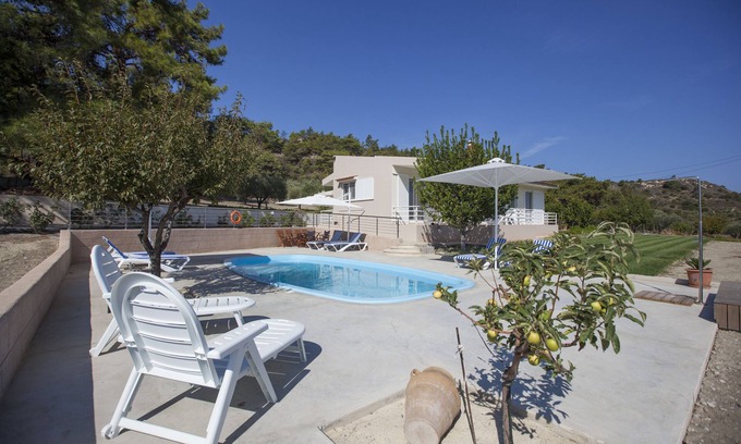 Theologos Villa | Butterfly valley, Comfortable 3 bed villa, private pool, with Star Links WiFi