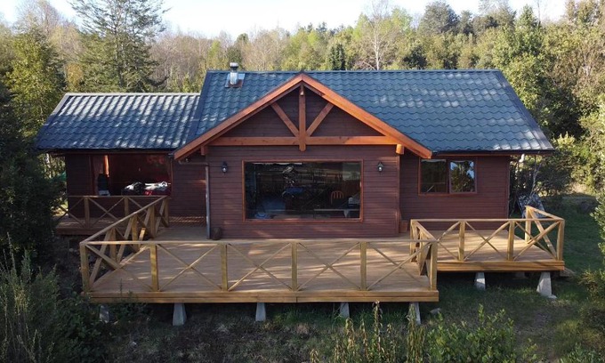 Pucon Chalet De Esquí | Cabaña Caburgua Hermosa vista al Volcán, Senderos del Bosque