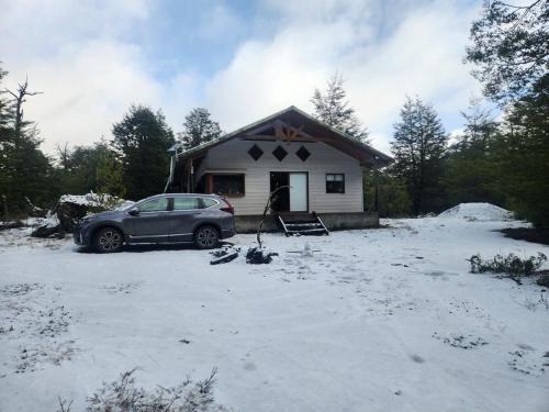 Curacautin Casa | Cabaña en Conguillio nieve con vista al volcan y tinaja