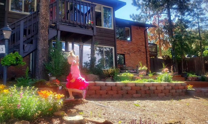 Northeast Colorado Springs Casa | Cabin's entire, private lower level w/ mountain view & cozy, comfortable living.