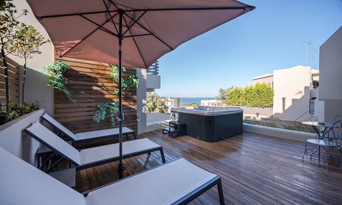 Violi Charaki Casa | Calma, modern house,Jacuzzi,Near Rethymno