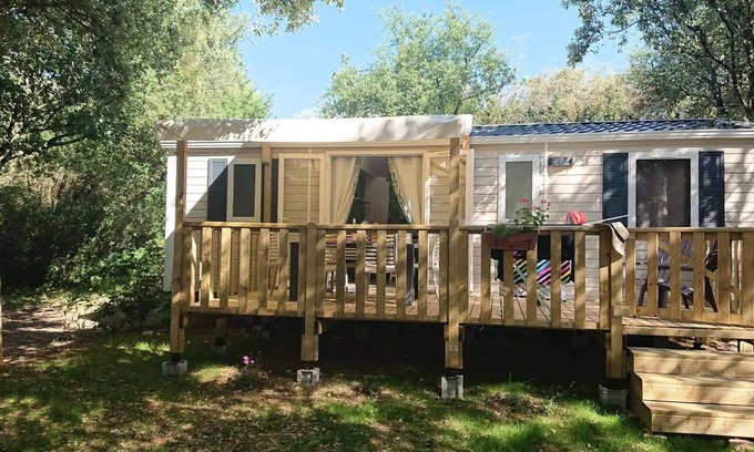 Saint-Maurice-d'Ibie Casa | Camping Le Sous Bois *** - Mobile home Trigano 4 rooms 6 people Air-conditioned