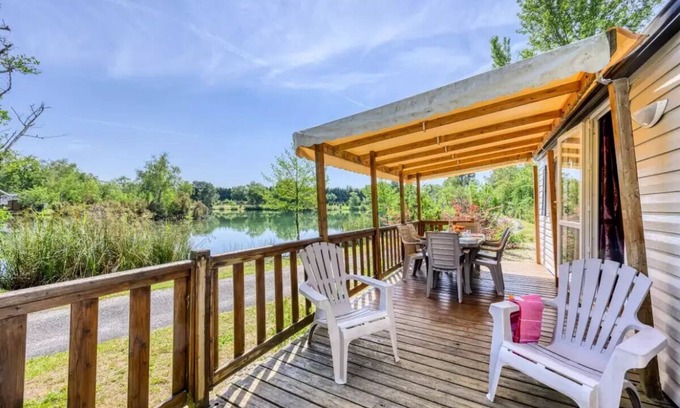 Saint-Sornin Casa | Camping maeva Escapades Les Étangs Mina *** - Mobile home Premium 4 Rooms 6/8 People Pond Side + TV