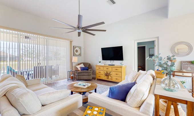 Pinehurst Casa | Canal-front home with private heated pool, patio, canal views & bikes